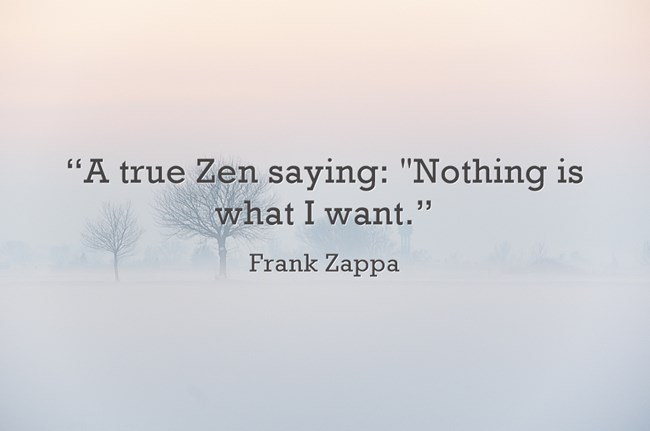 a true zen saying nothing is what i want