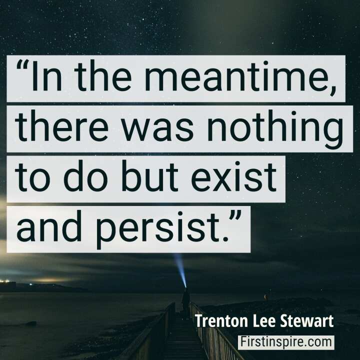 In the meantime there was nothing to do but exist and persist.