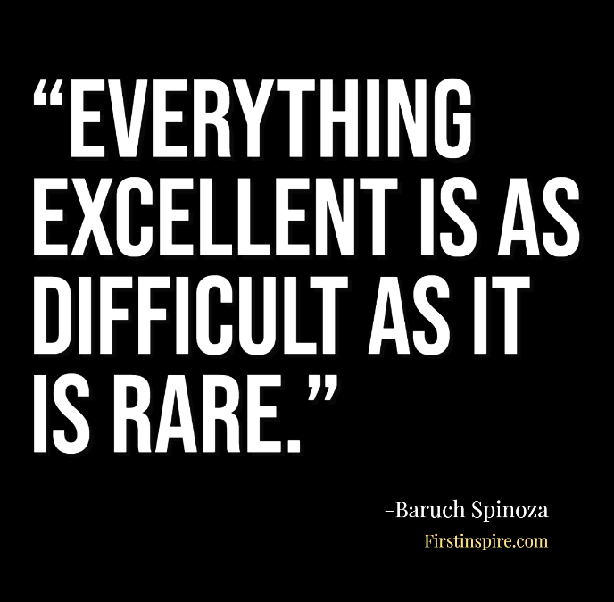 everything excellent is as difficult as it is rare