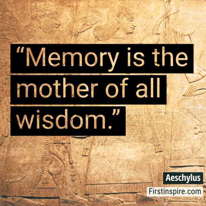 Memory is the mother of all wisdom.